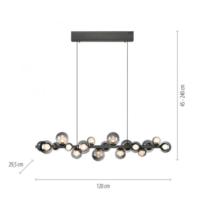 Pure E-Popup - LED Pendant Light - Grey - By Paul Neuhaus - (2557-15)