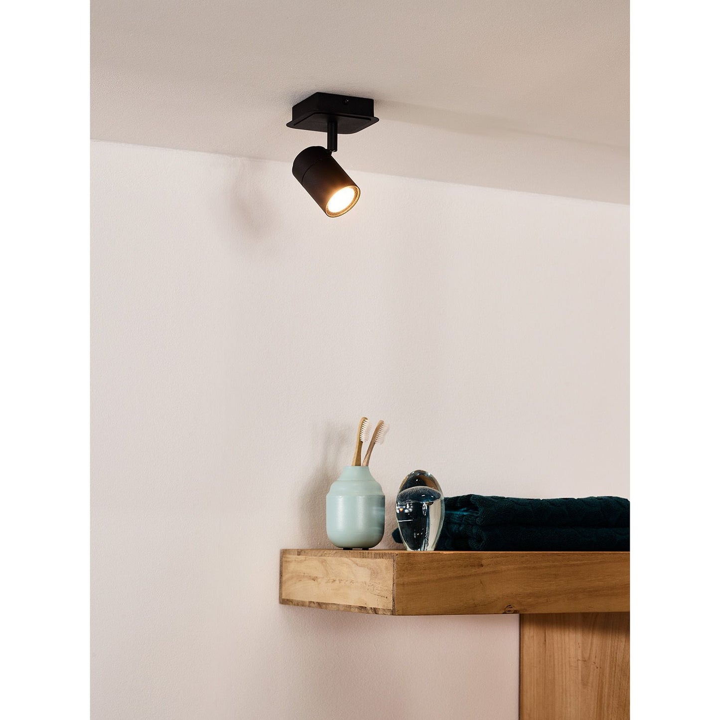 Lucide LENNERT - Ceiling spotlight Bathroom - LED Dim. - GU10 - 1x5W 3000K - IP44 - Black