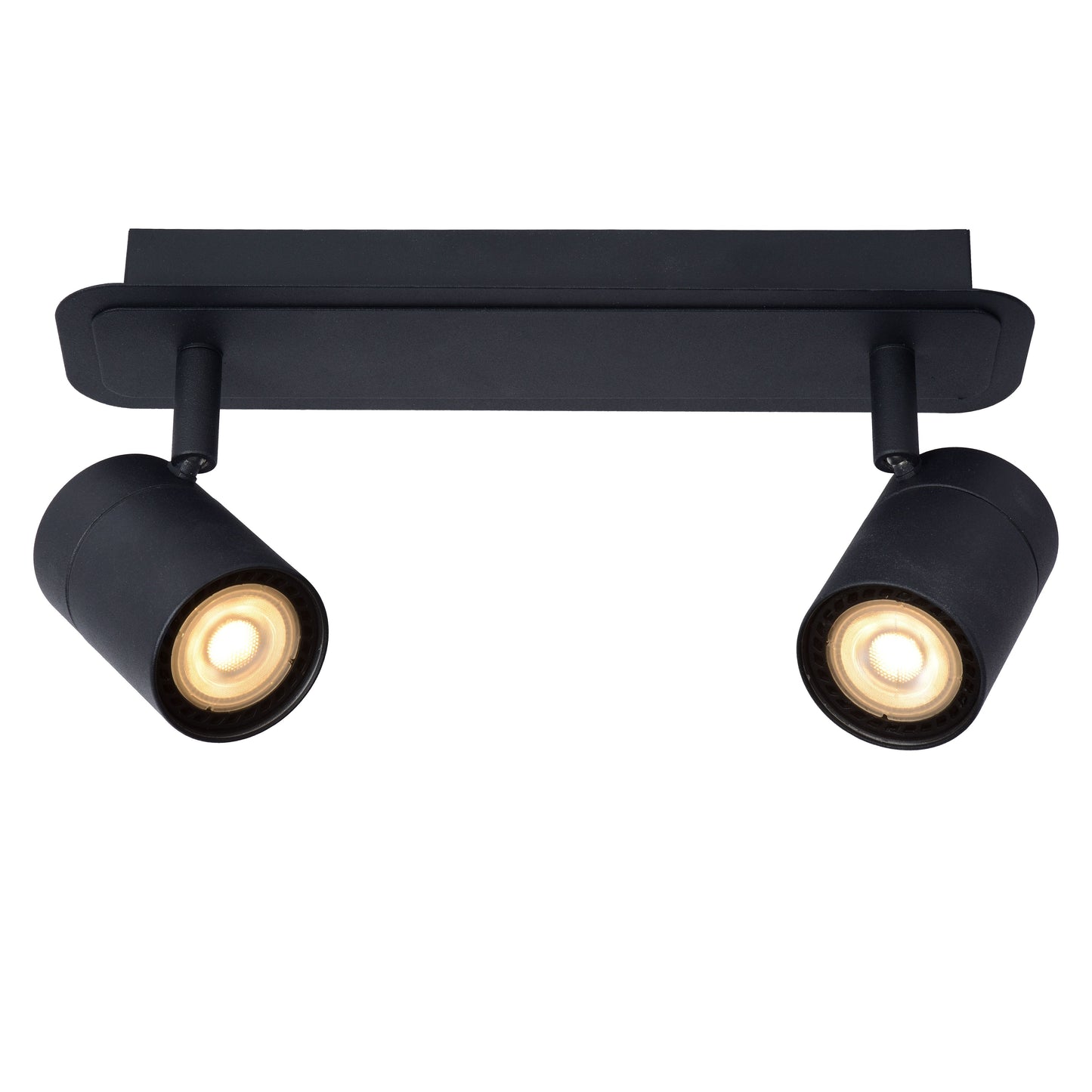 Lucide LENNERT - Ceiling spotlight Bathroom - LED Dim. - GU10 - 2x5W 3000K - IP44 - Black