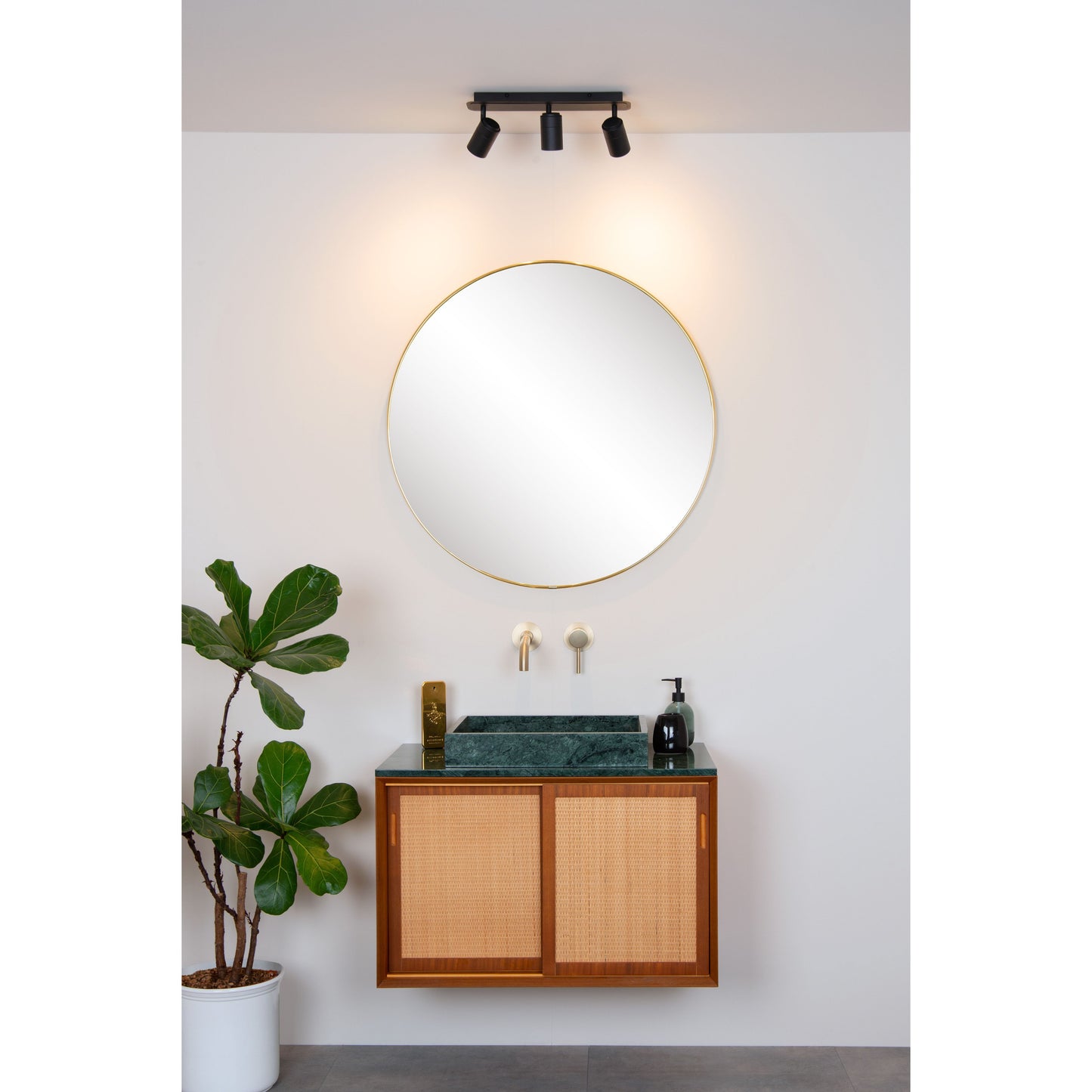 Lucide LENNERT - Ceiling spotlight Bathroom - LED Dim. - GU10 - 3x5W 3000K - IP44 - Black