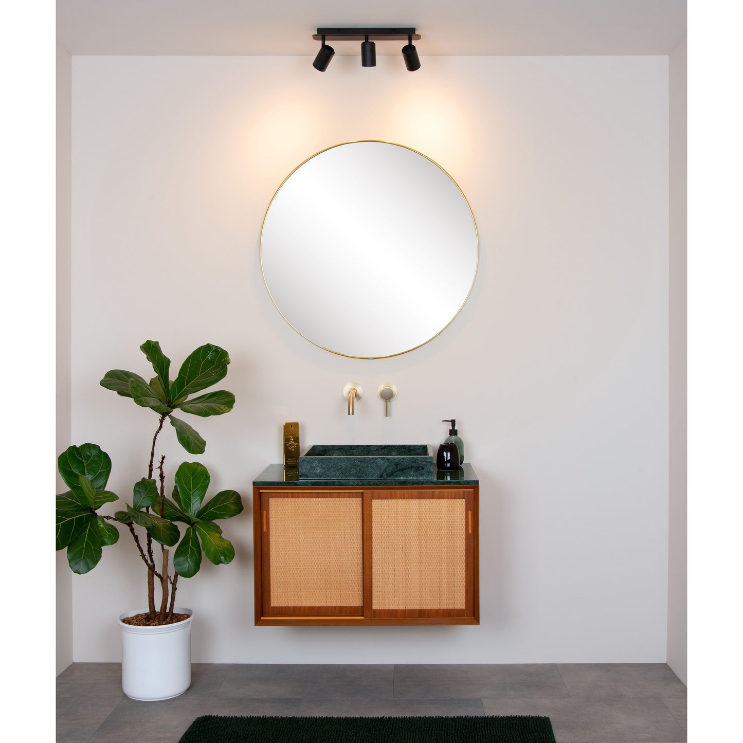 Lucide LENNERT - Ceiling spotlight Bathroom - LED Dim. - GU10 - 3x5W 3000K - IP44 - Black