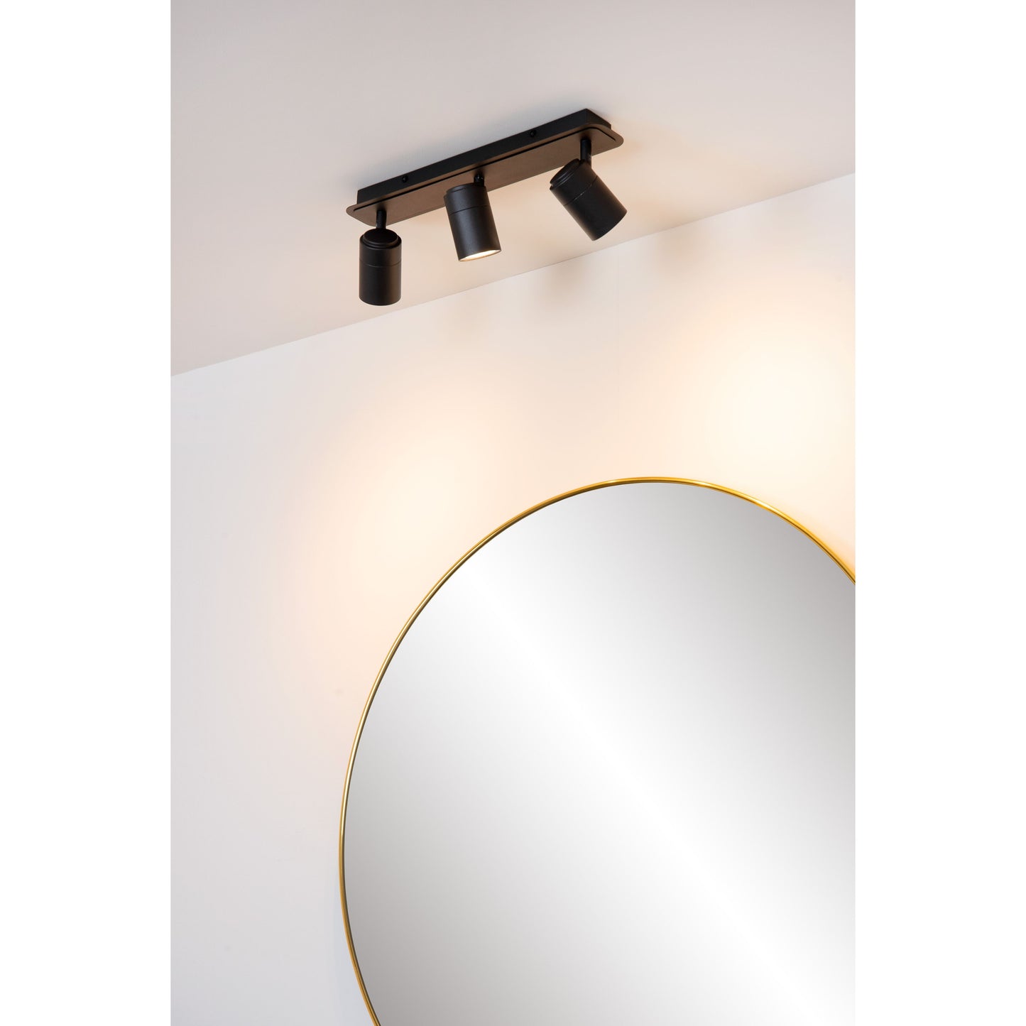 Lucide LENNERT - Ceiling spotlight Bathroom - LED Dim. - GU10 - 3x5W 3000K - IP44 - Black