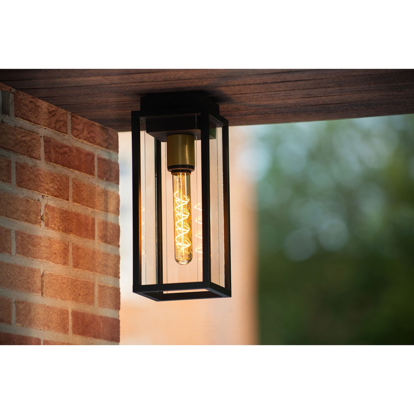 Lucide LAURENS - Flush ceiling light Indoor/Outdoor - 1xE27 - IP54 - Black