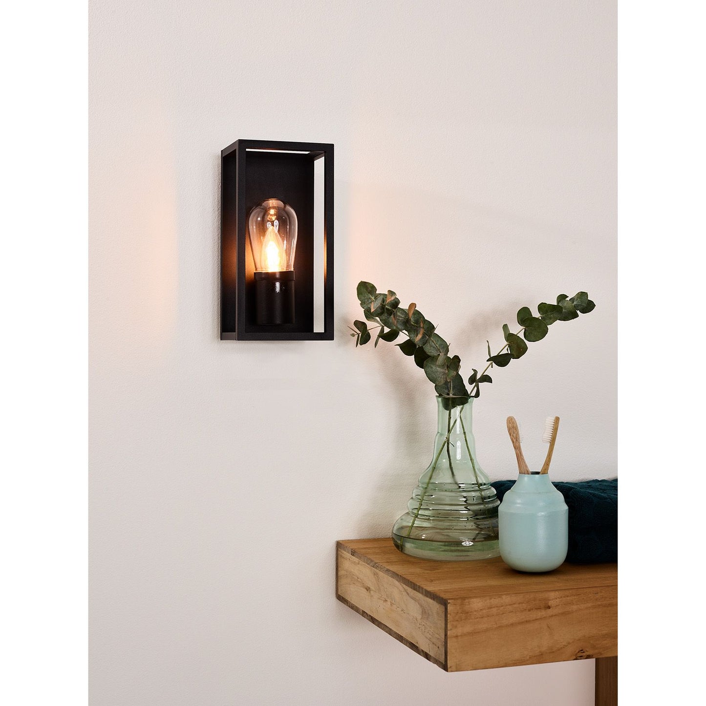 Lucide CARLYN - Wall light Bathroom - 1xE14 - IP54 - Black