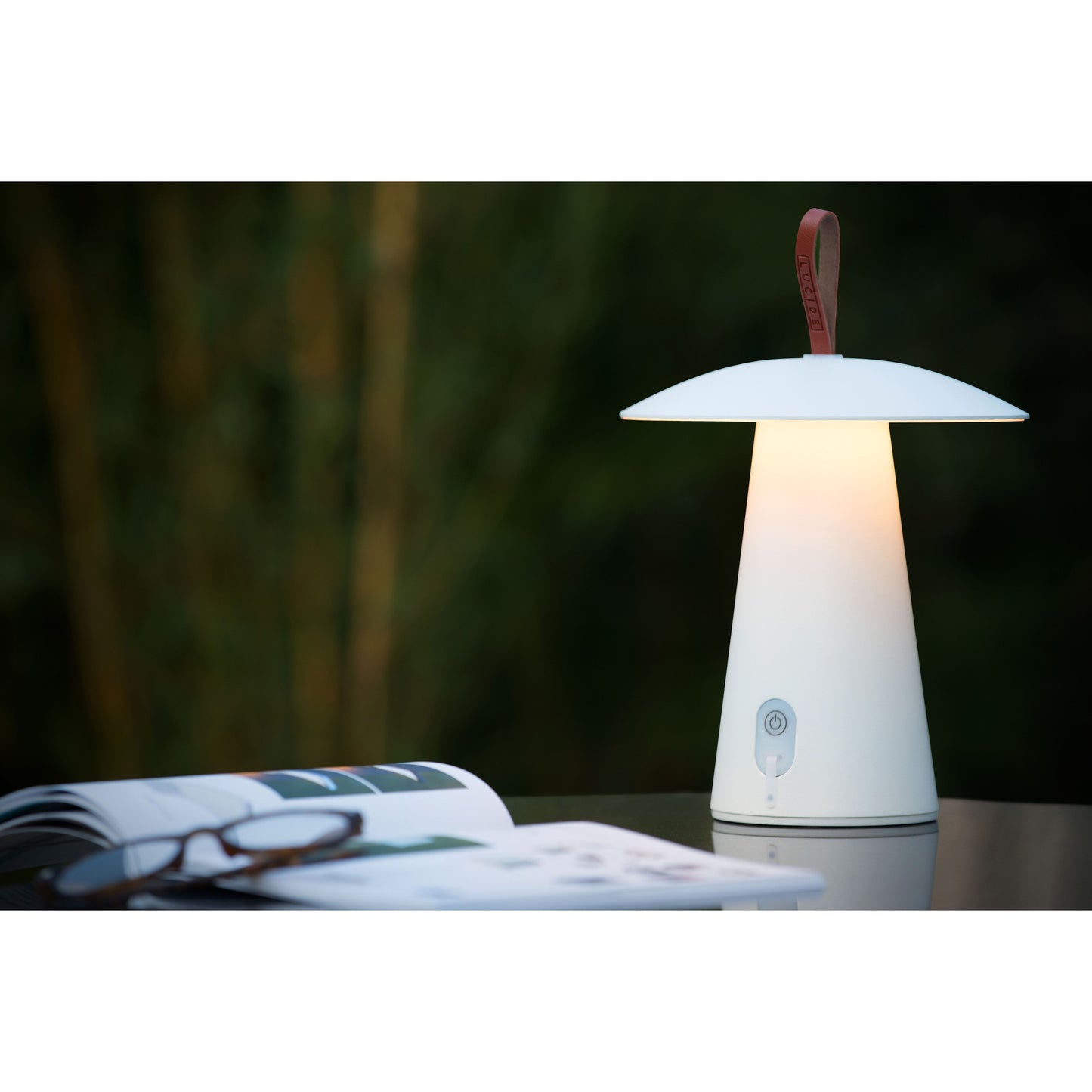 Lucide LA DONNA - Rechargeable Table lamp Indoor/Outdoor - Battery pack/batteries - Ø 19,7 cm - LED Dim. - 1x2W 2700K - IP54 - 3 StepDim - White