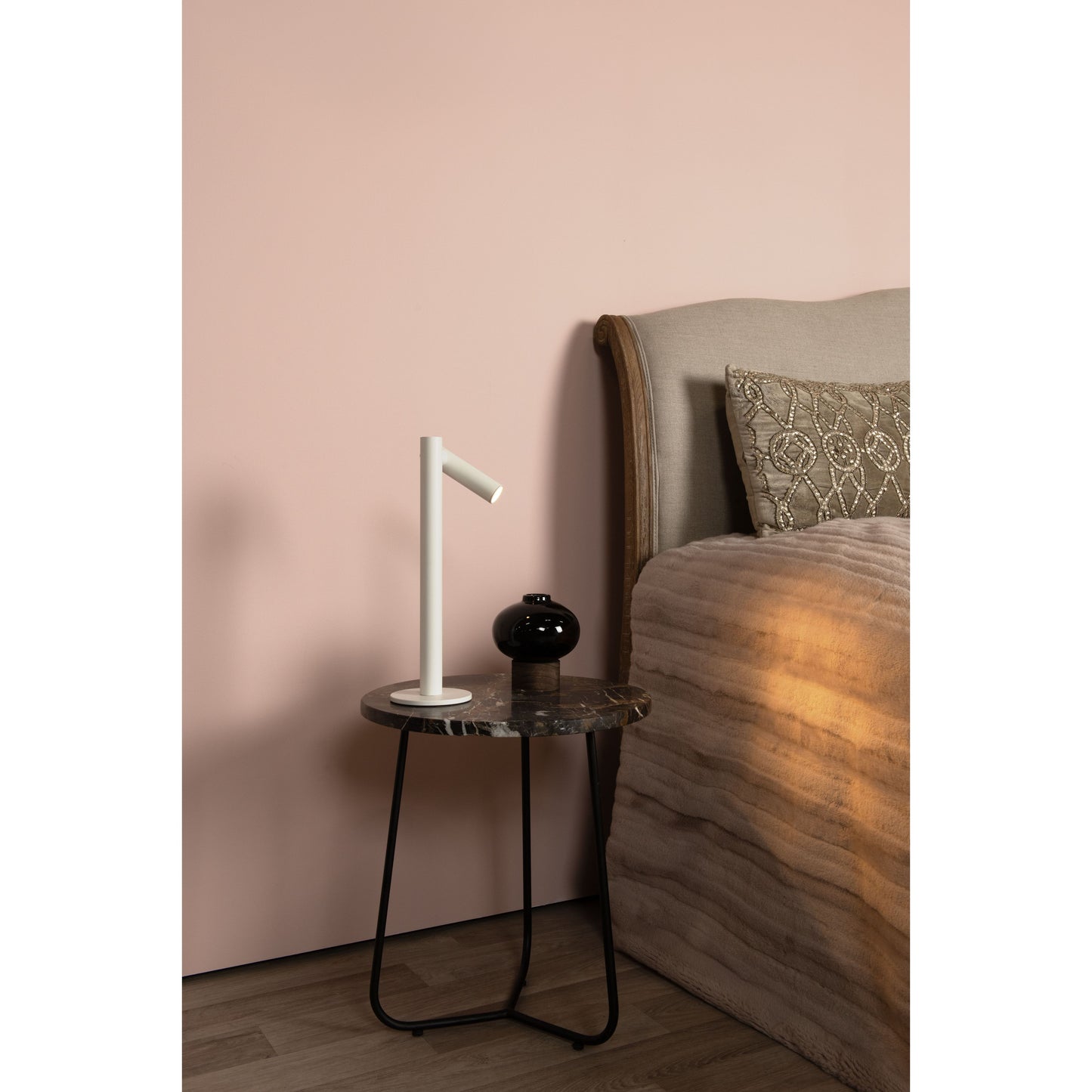 Lucide ANTRIM - Rechargeable Table lamp Indoor/Outdoor - Battery pack/batteries - LED Dim. - 1x2,2W 2700K - IP54 - With wireless charging pad - White