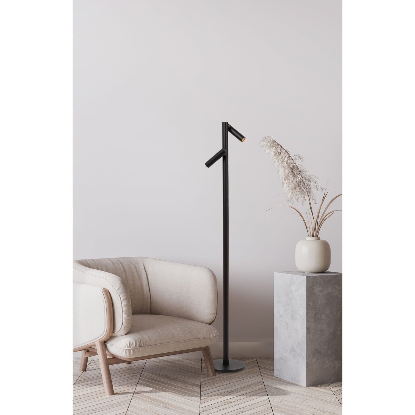 Lucide ANTRIM - Rechargeable Floor reading lamp Indoor/Outdoor - Battery pack/batteries - LED Dim. - 1x2,2W 2700K - IP54 - With wireless charging pad - Black