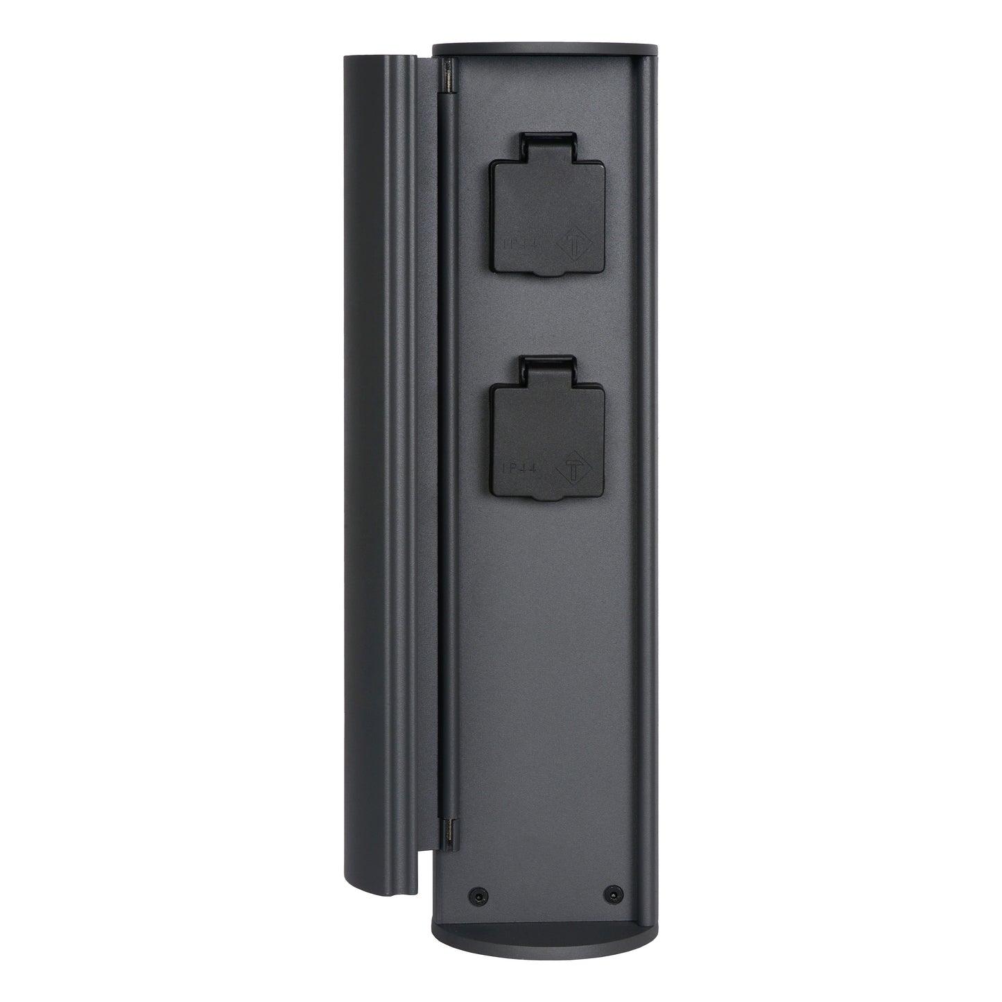 Lucide POWERPOINT - Outdoor socket column - Sockets with pin earth - Type E - FR, BE, POL, SVK & CZE standard - Ø 10 cm - IP44 - Anthracite