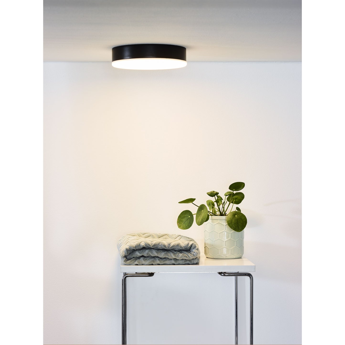 Lucide CERES-LED - Flush ceiling light Bathroom - Ø 21,5 cm - LED Dim. - 1x30W 3000K - IP44 - Black