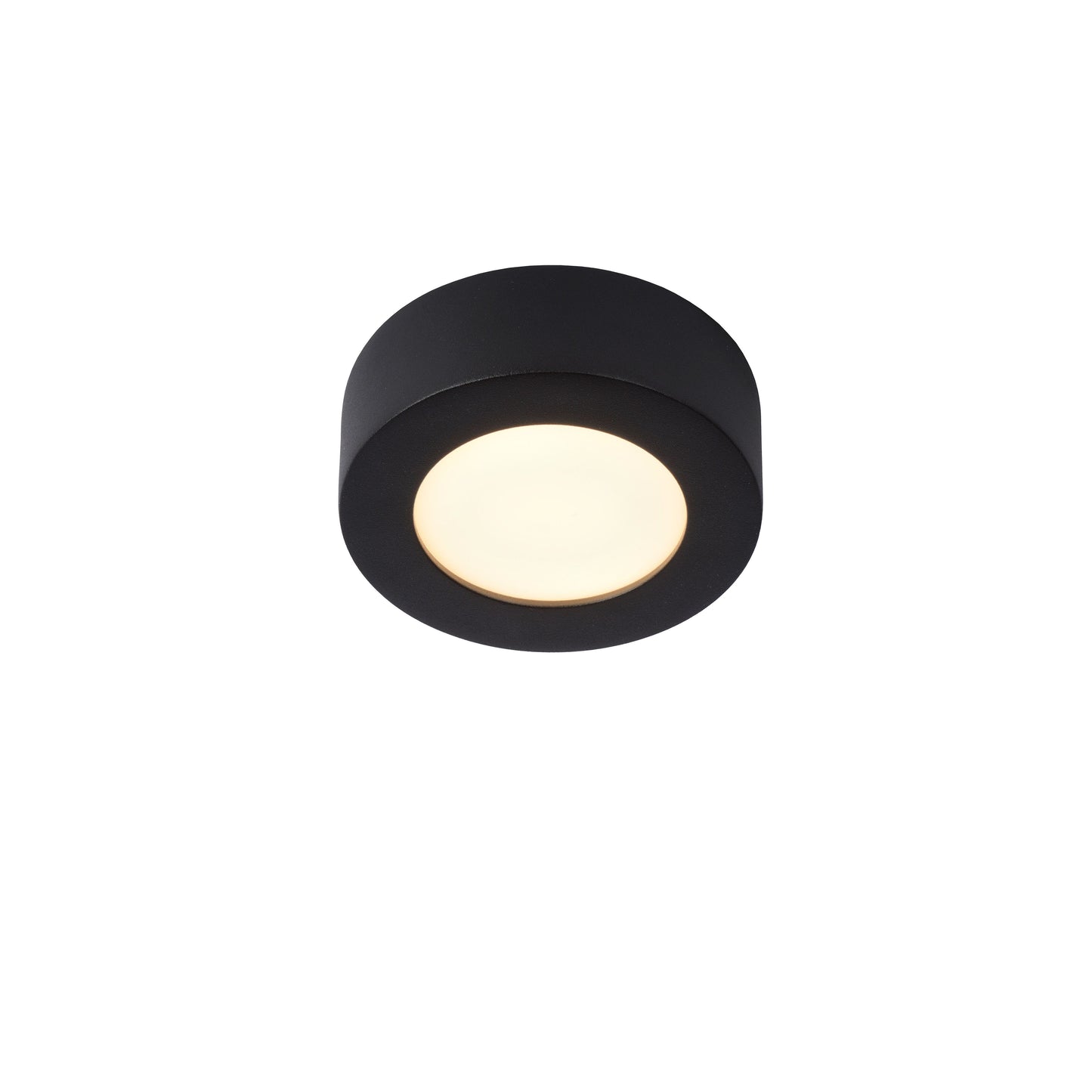 Lucide BRICE-LED - Flush ceiling light Bathroom - Ø 11,7 cm - LED Dim. - 1x8W 3000K - IP44 - Black