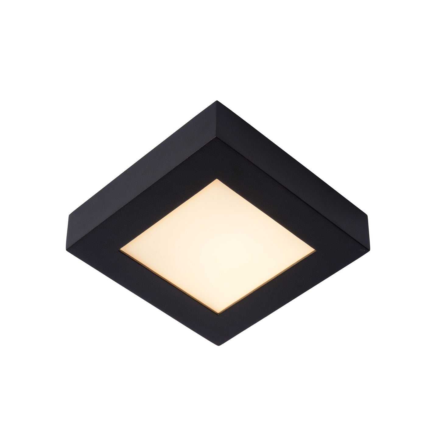 Lucide BRICE-LED - Flush ceiling light Bathroom - LED Dim. - 1x15W 3000K - IP44 - Black