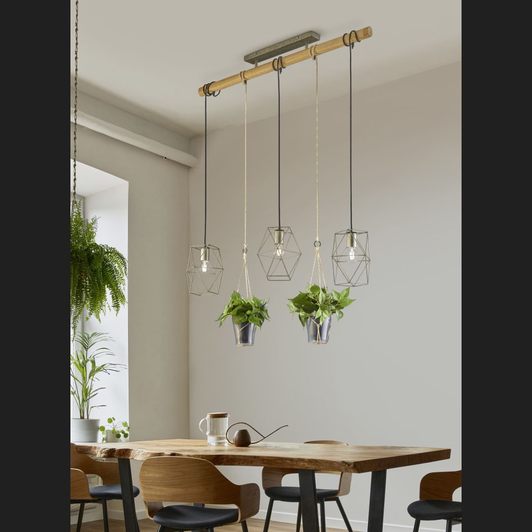 Plant - Pendant - Natural Finish - Trio