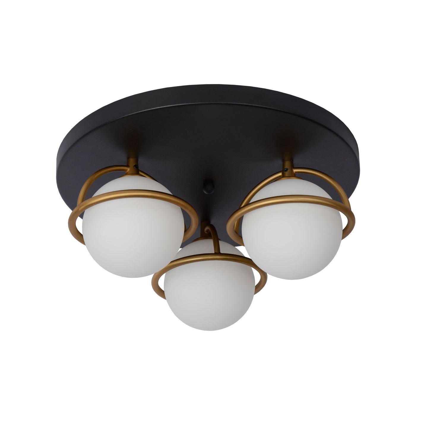 Lucide ISOBEL - Flush ceiling light Bathroom - Ø 38 cm - 3xG9 - IP44 - Black