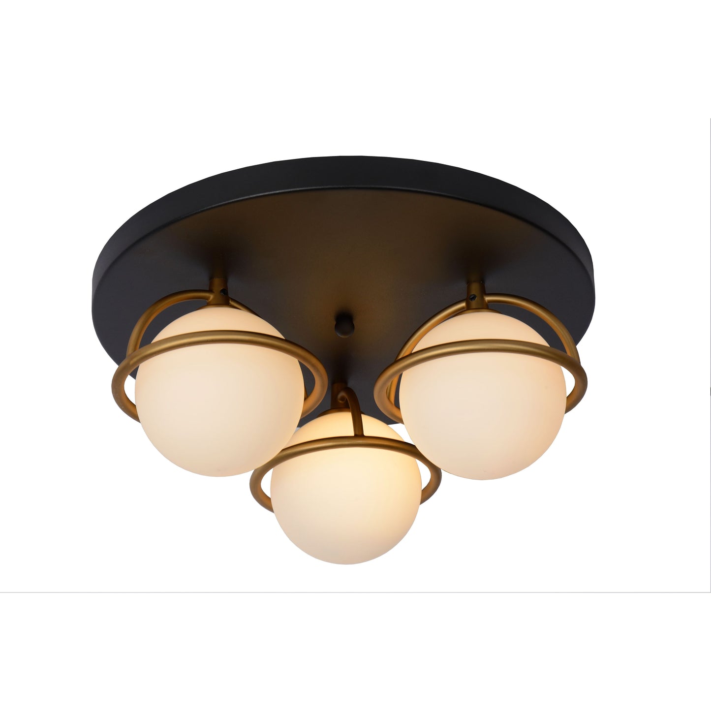 Lucide ISOBEL - Flush ceiling light Bathroom - Ø 38 cm - 3xG9 - IP44 - Black