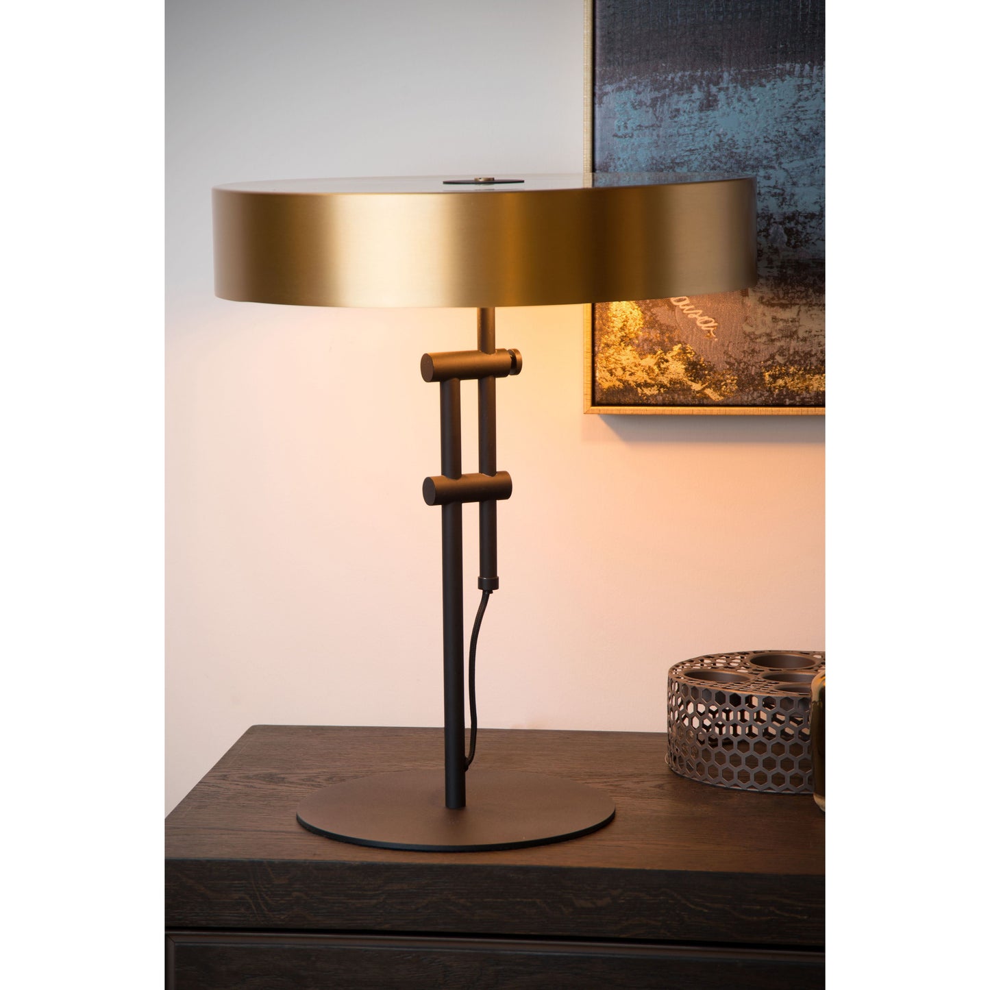 Lucide GIADA - Table lamp - Ø 40 cm - 2xE27 - Matt Gold / Brass