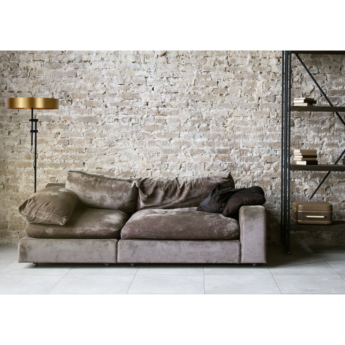 Lucide GIADA - Floor lamp - Ø 45 cm - 2xE27 - Matt Gold / Brass