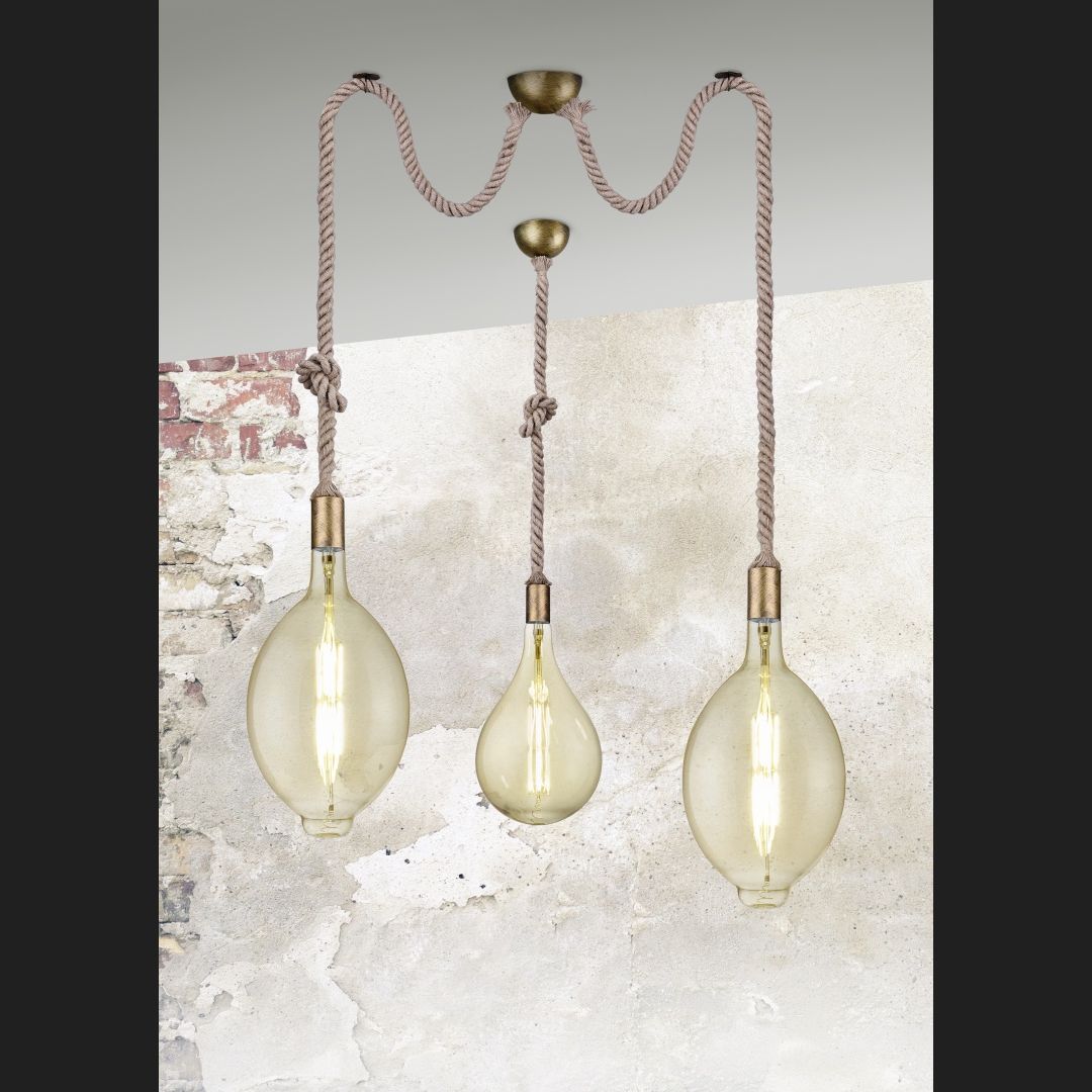 Rope - Pendant - Old Brass - Trio