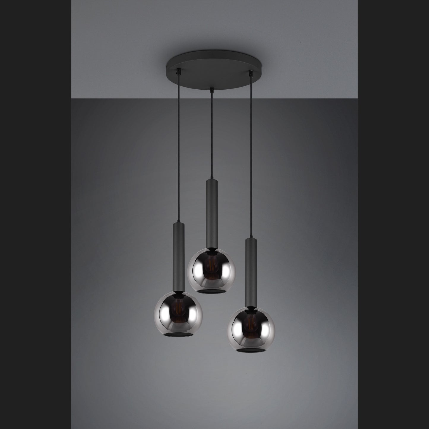 Clayton - Pendant - Smoke - Trio