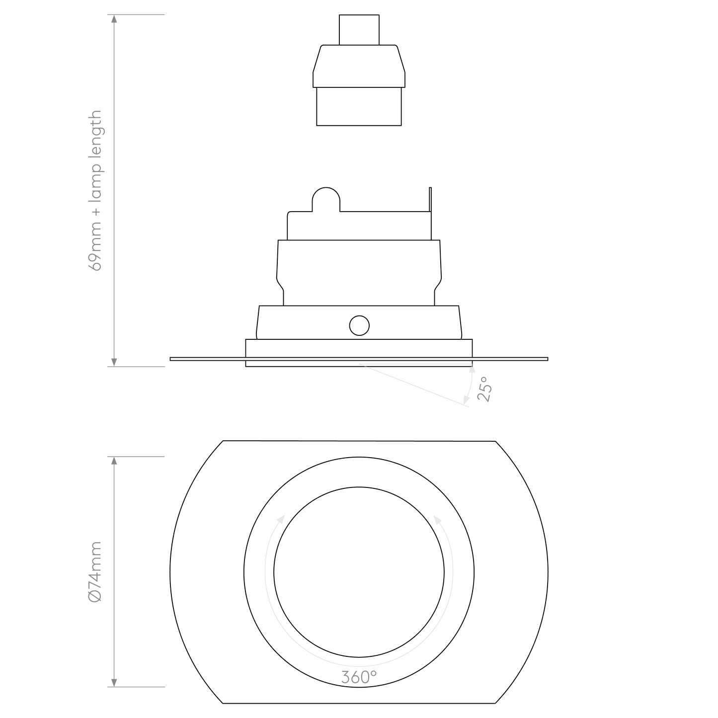 Pinhole Slimline Round Flush Adjustable Fire-Rated