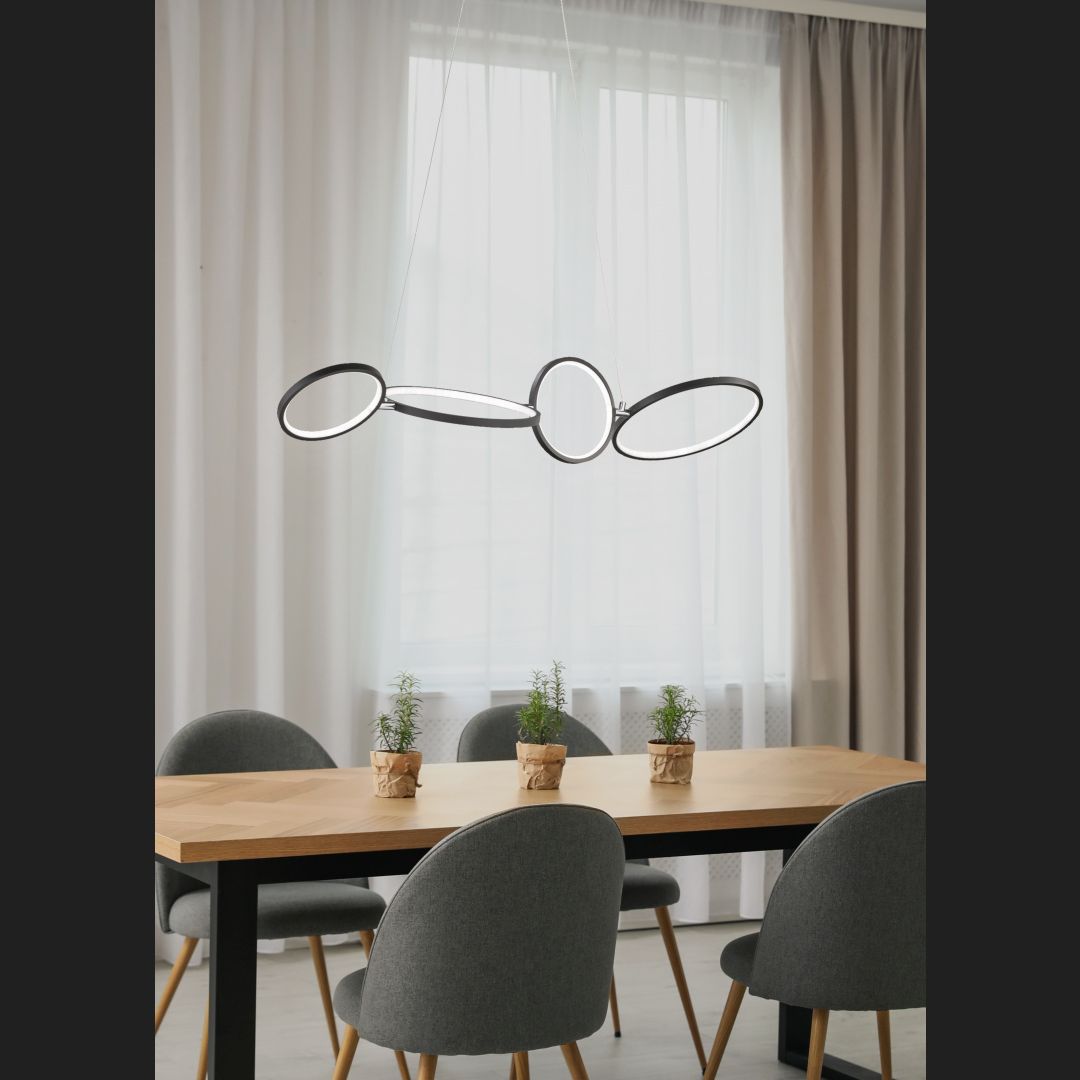 Rondo - Pendant - Black Matt - Trio