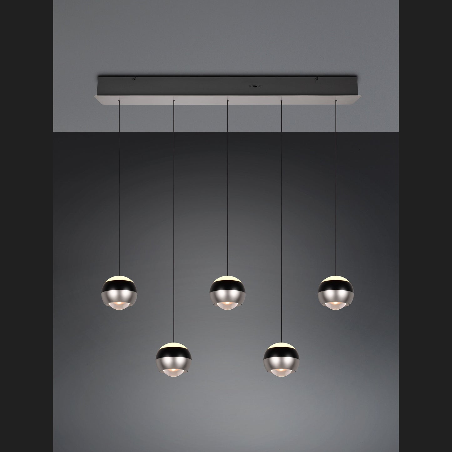 Orbit - Pendant - Matt Black & Satin Nickel - TRIO Select