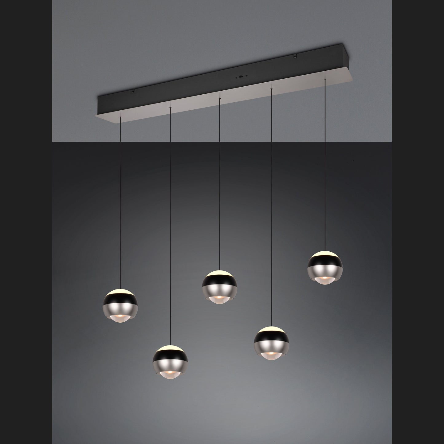 Orbit - Pendant - Matt Black & Satin Nickel - TRIO Select