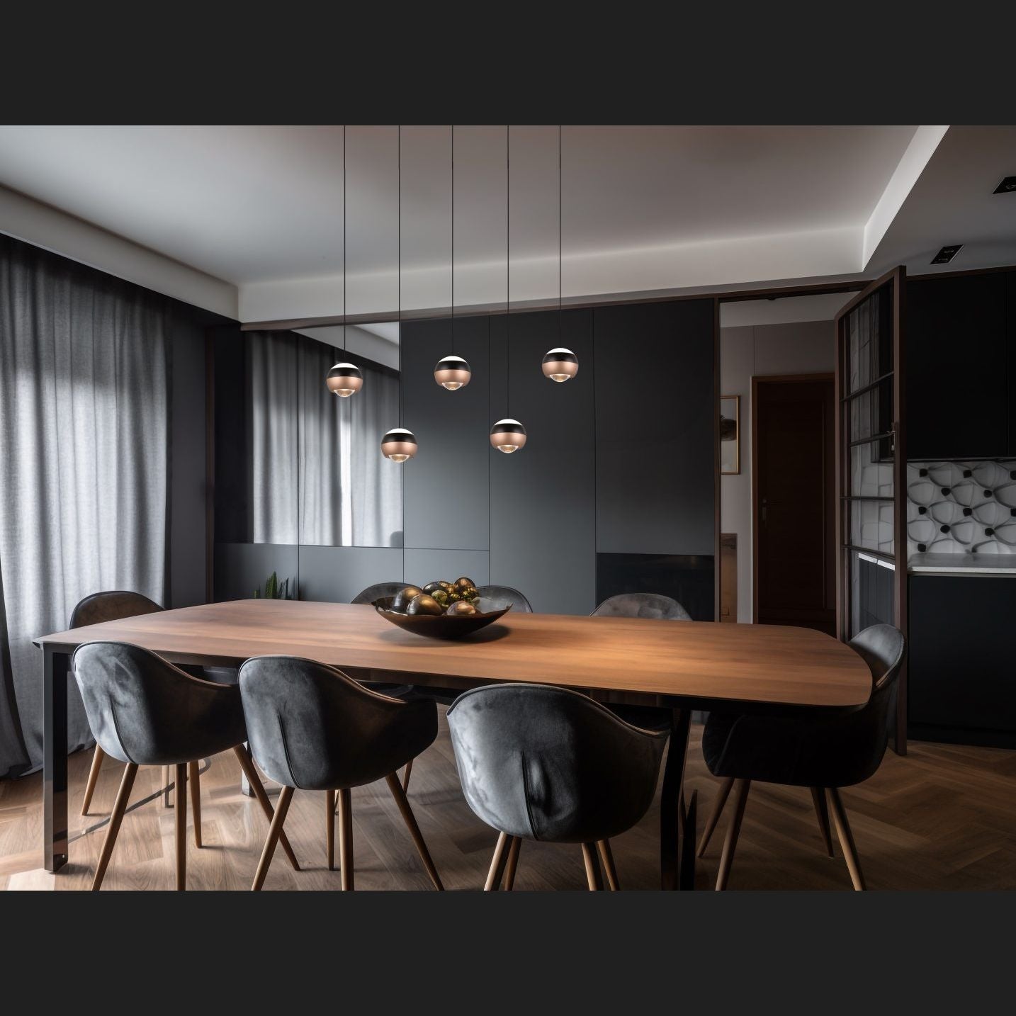 Orbit - Pendant - Matt Black & Coffee - TRIO Select