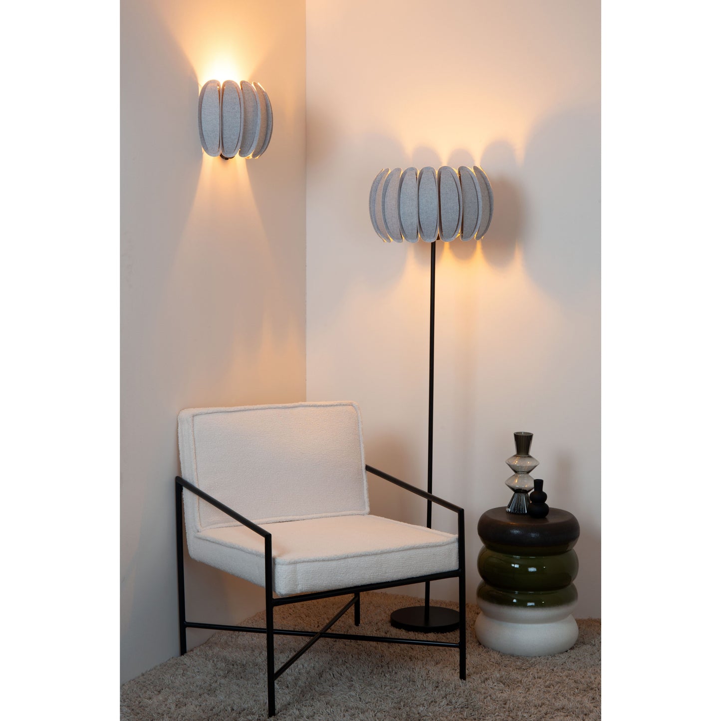Lucide SPENCER - Floor lamp - Ø 40 cm - 1xE27 - Grey