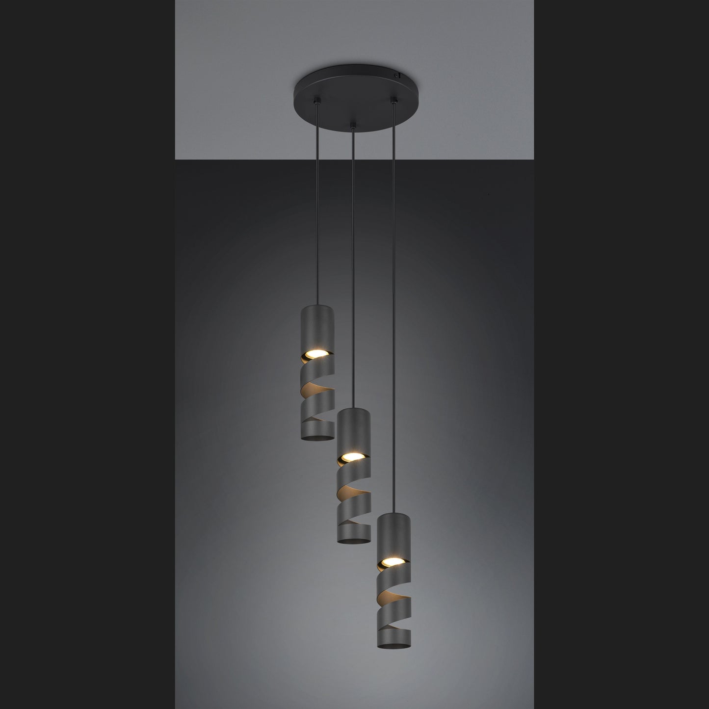 Stream - Pendant - Black Matt - Trio - 364030332