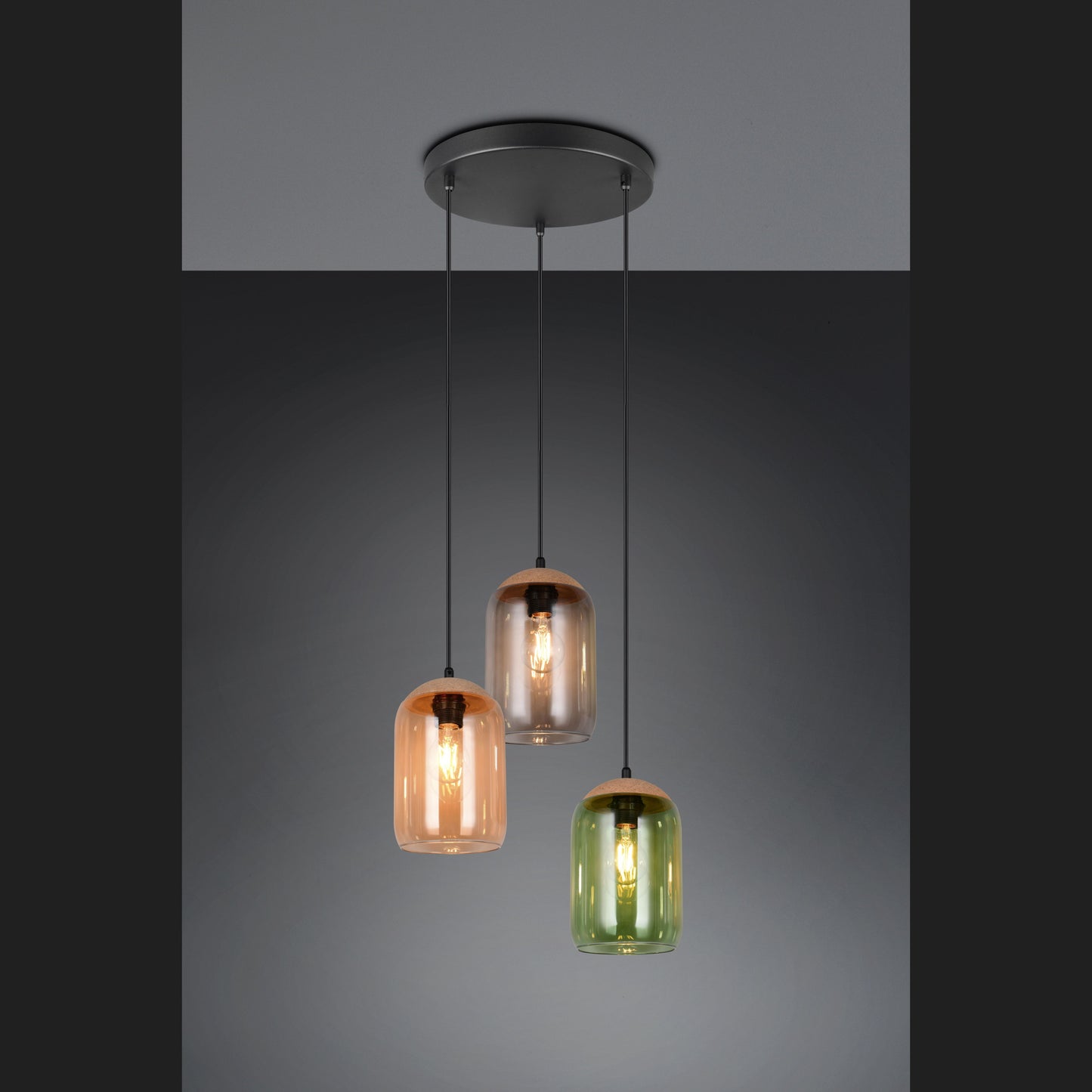 Cork - Pendant - Smoke - Trio - 364630317