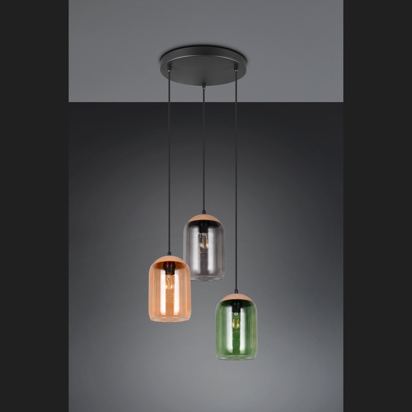 Cork - Pendant - Smoke - Trio - 364630317