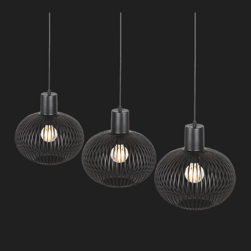 Gila - Pendant - Black Matt - Trio - 365700332