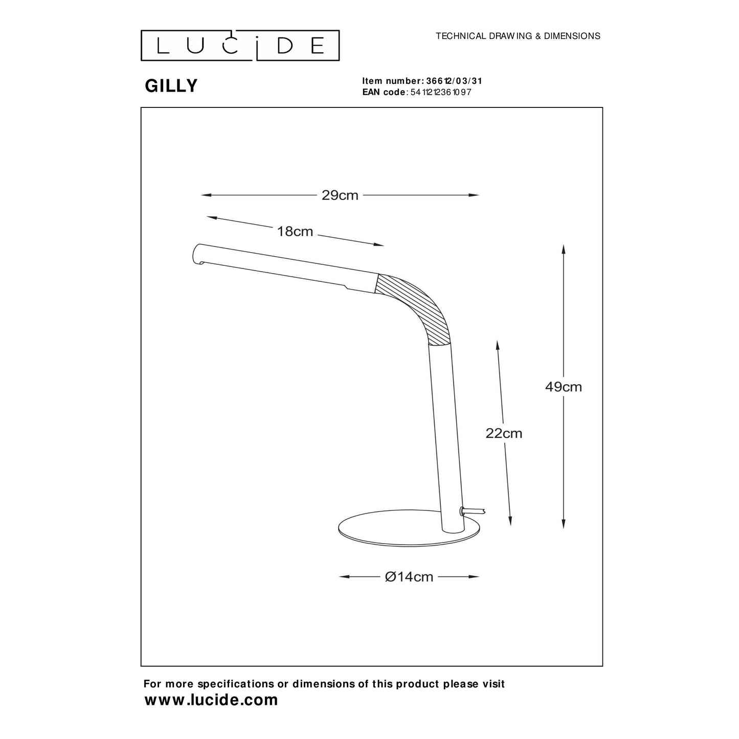 Lucide GILLY - Desk lamp - LED - 1x5W 2700K - White
