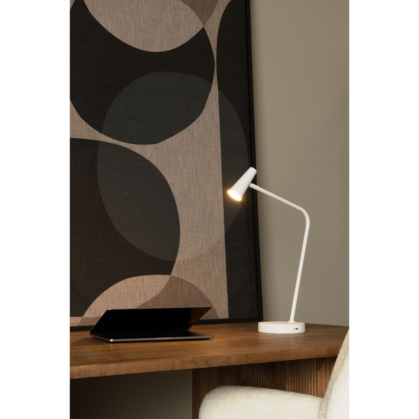 Lucide STIRLING - Rechargeable Table lamp - Battery pack/batteries - LED Dim. - 1x3W 2700K - 3 StepDim - White