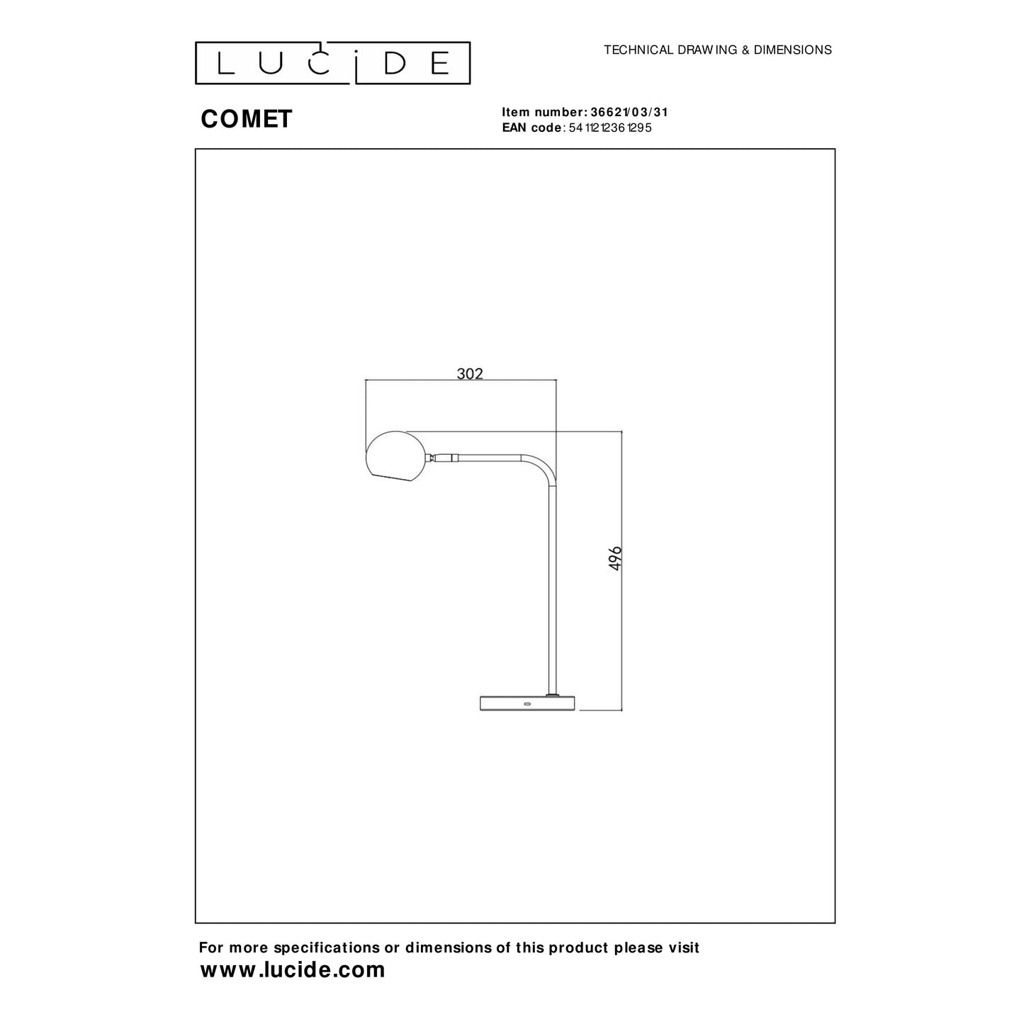 Lucide COMET - Rechargeable Table lamp - Battery pack/batteries - LED Dim. - 1x3W 2700K - 3 StepDim - White