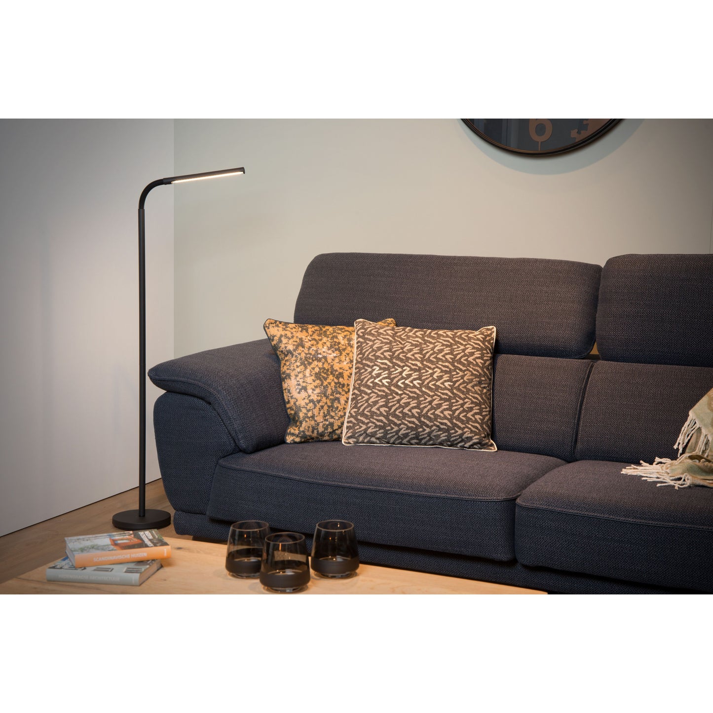 Lucide GILLY - Floor reading lamp - LED - 1x6W 2700K - Black