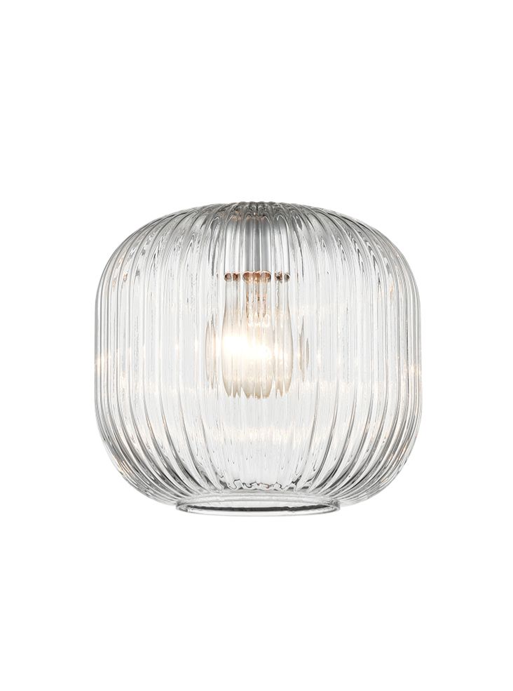 Ribbed Clear Glass 200mm