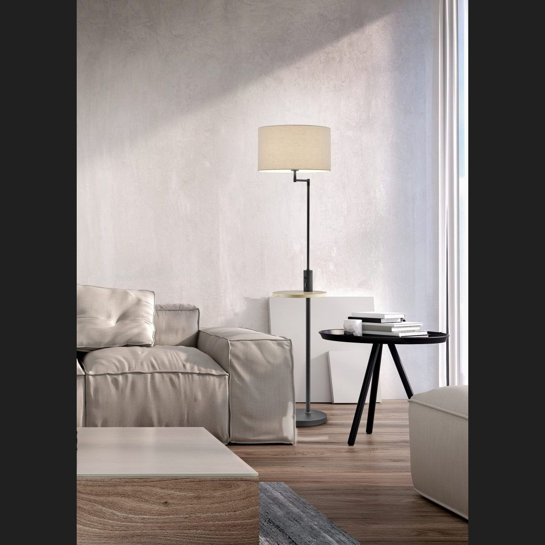 Claas - Floor lamp - Grey - Trio