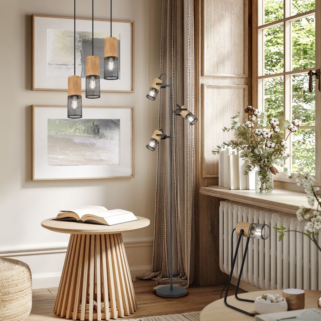 Tosh - Floor lamp - Black Matt - Trio