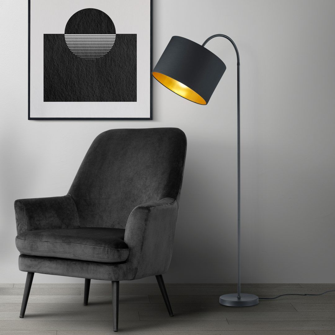 Hostel - Floor lamp - Black Matt - Trio