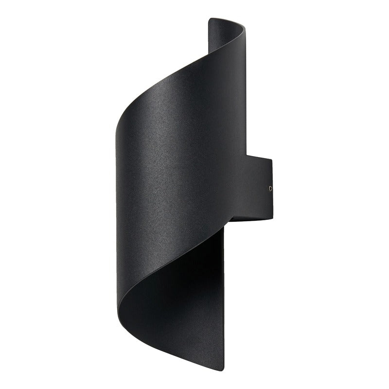 Bude 10w LED Coil Wall Light Black