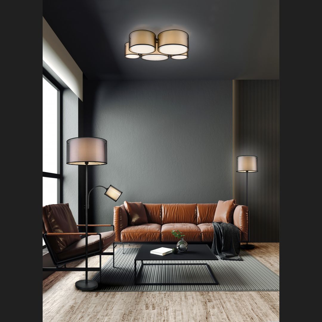 Burton - Floor lamp - White - Trio