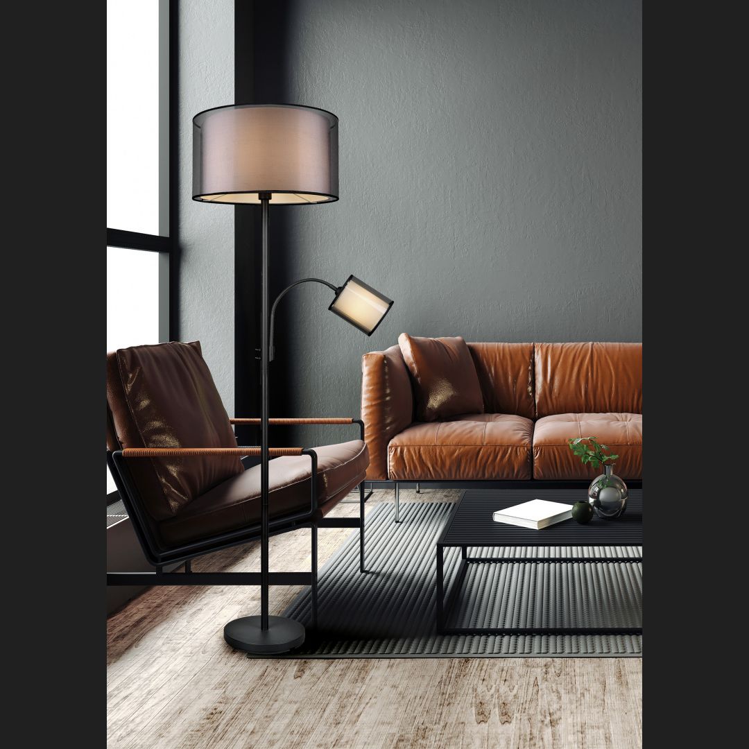 Burton - Floor lamp - White - Trio