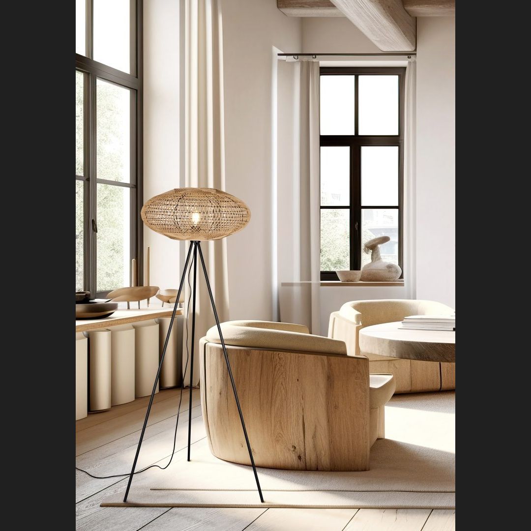 Hedda - Floor lamp - Natural Finish - Trio