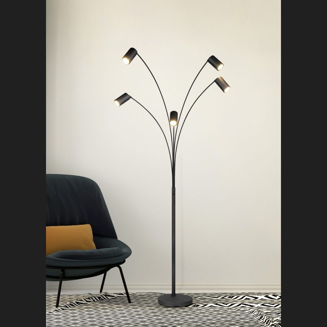 Marley - Floor Lamp - Black Matt - Trio - 412400532