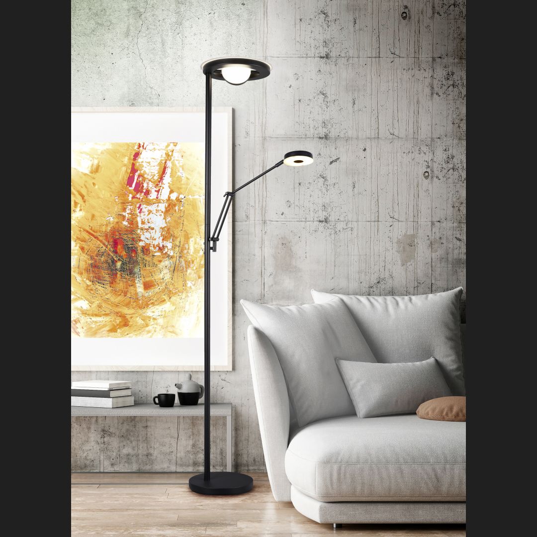 Barrie - Floor lamp - Black Matt - Trio