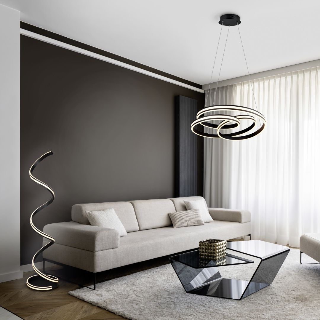 Nuria - Floor lamp - Black Matt - Trio