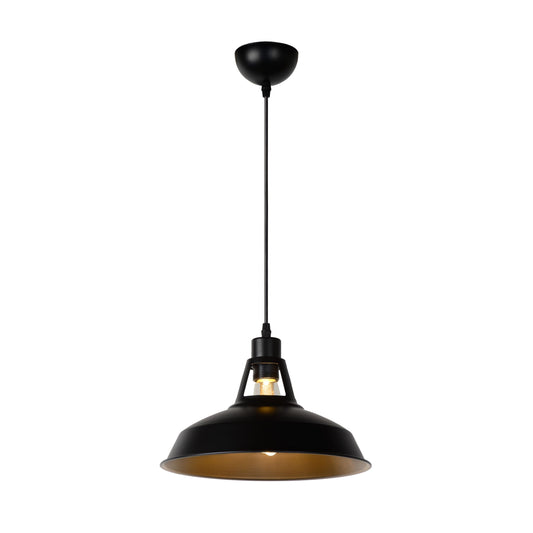 Lucide BRASSY-BIS - Pendant light - Ø 31 cm - 1xE27 - Black