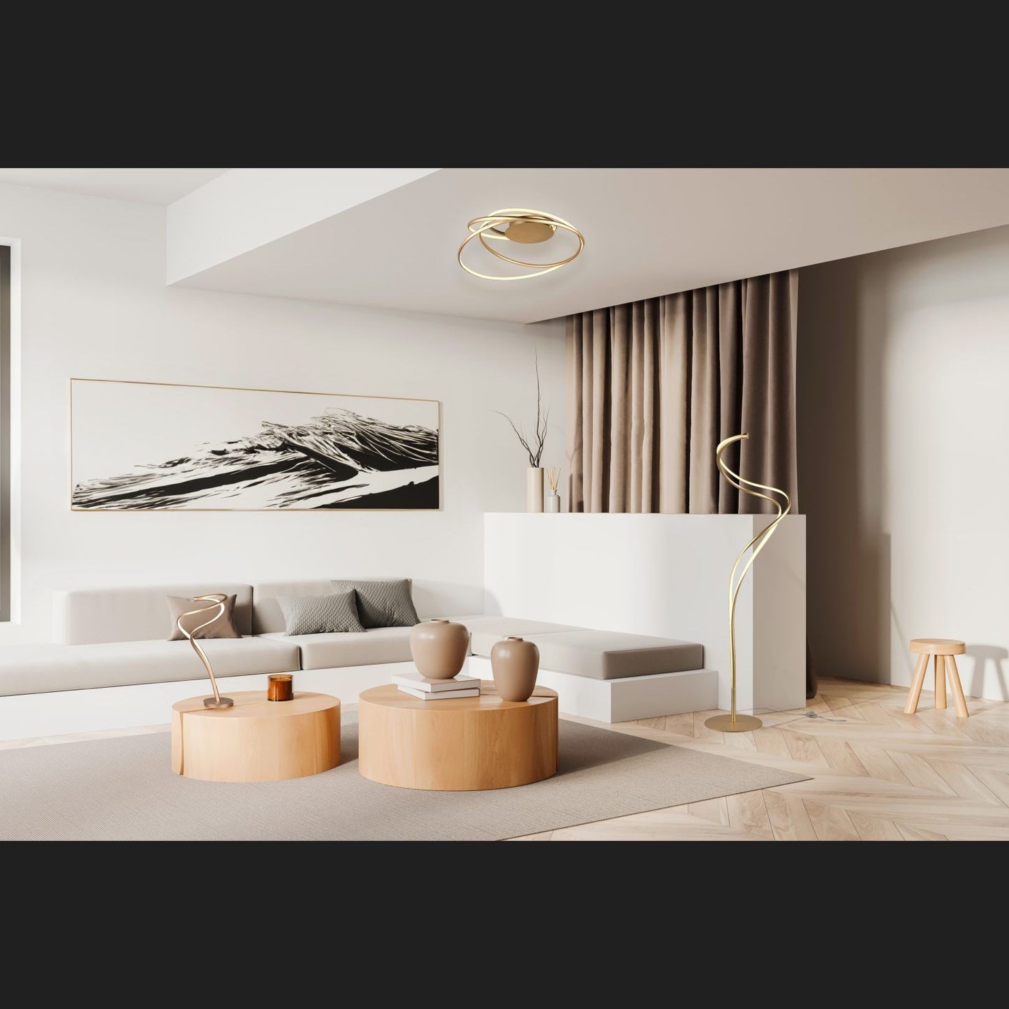 Nala - Floor lamp - Gold - TRIO Select