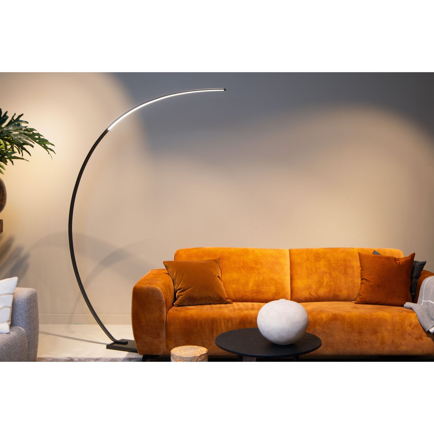 Lucide CURVE - Arc floor lamp - LED Dim. - 1x15W 2700K - Black